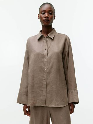 Loose Linen Shirt - Mole - Arket Gb