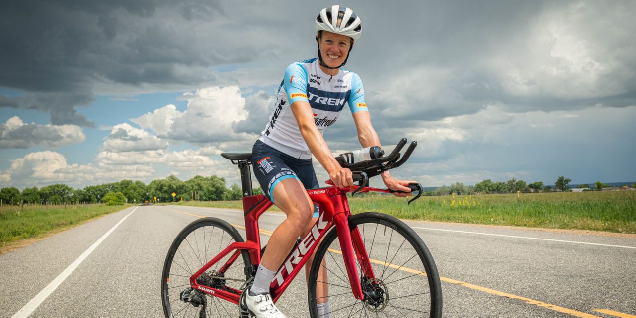 Taylor Knibb in the Trek-Segafredo team colors