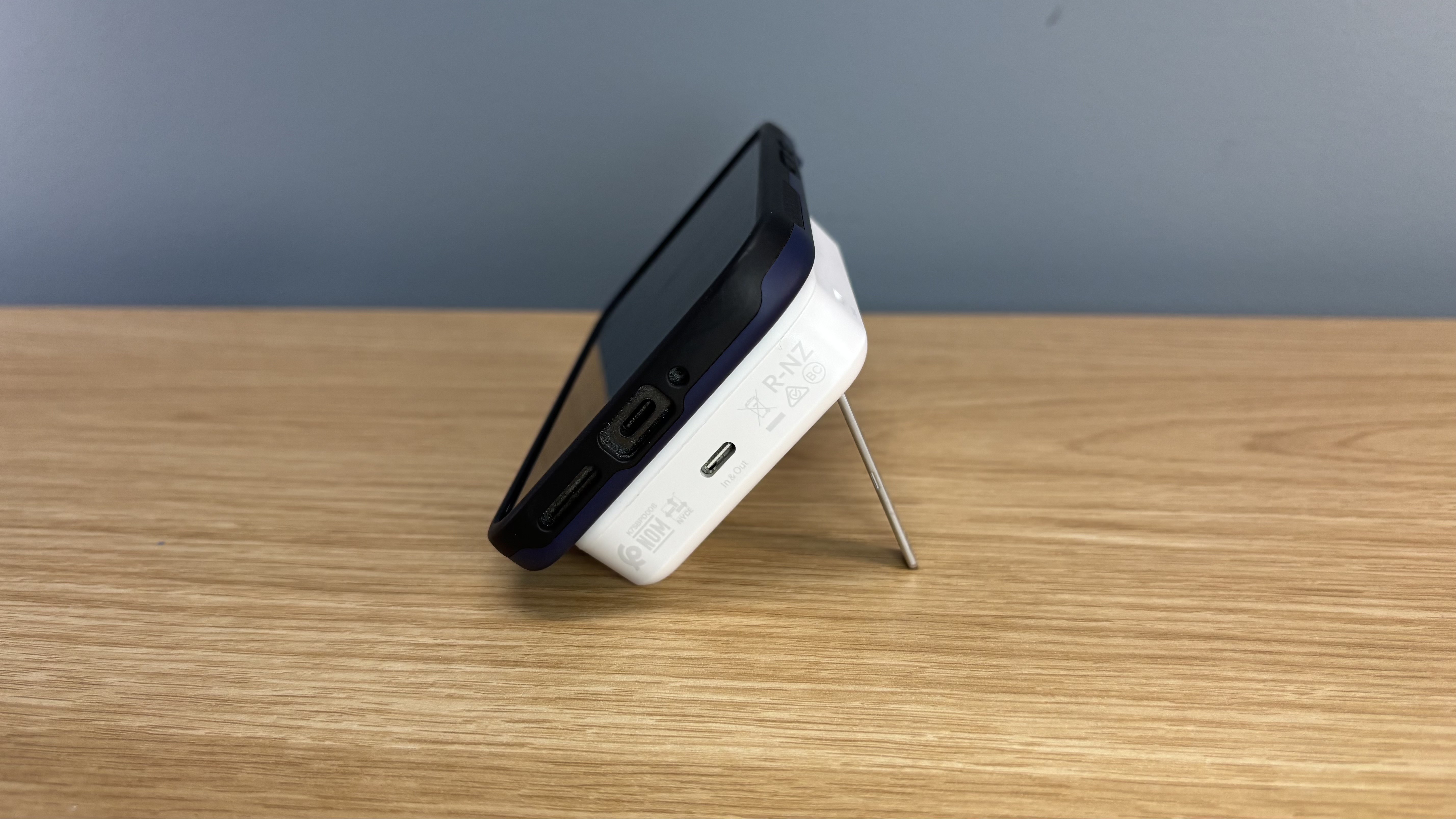 Belkin Boostcharge Pro 15W Qi2 power bank on the back of a Google Pixel 9 Pro XL