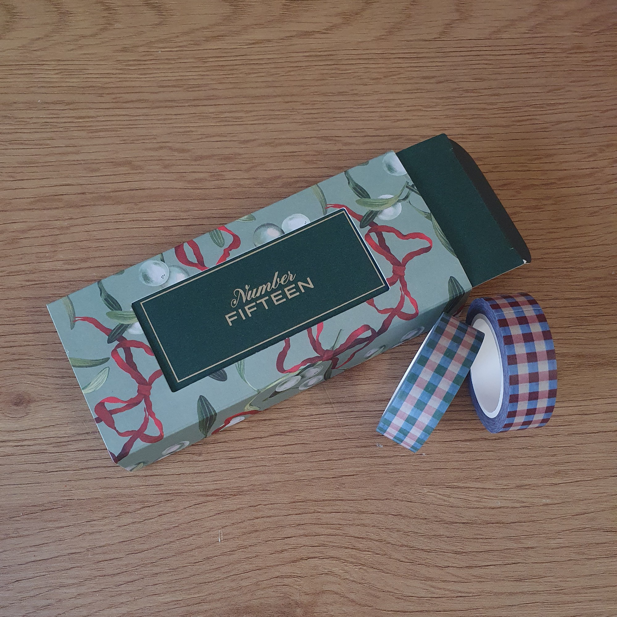 Two checked washi tapes from the Papier stationery advent calendar 2025