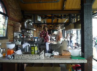 A view of the kitchen in the Dock restaurant