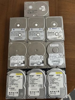 A whole heap of hard drives.