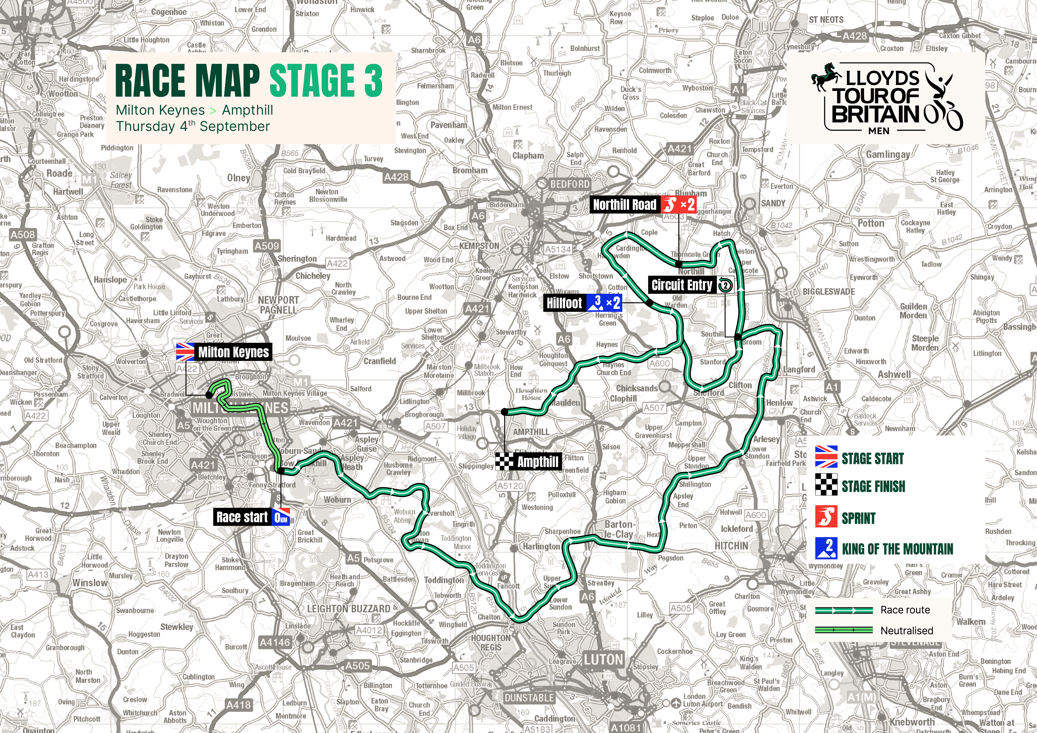 The maps of the Tour of Britain Men 2025