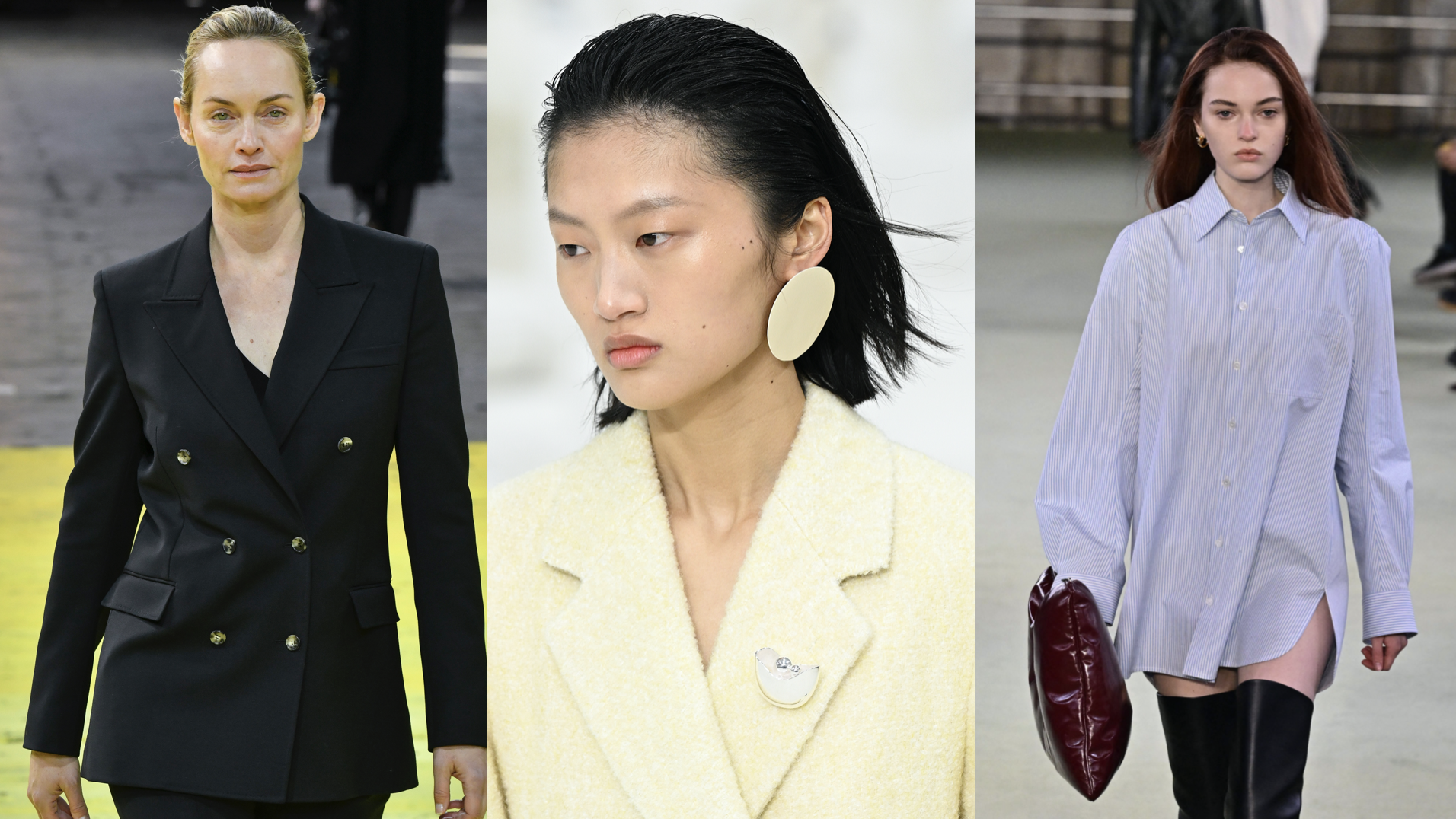 Runway images from Gabriela Hearst, Jil Sander, and Bottega Veneta
