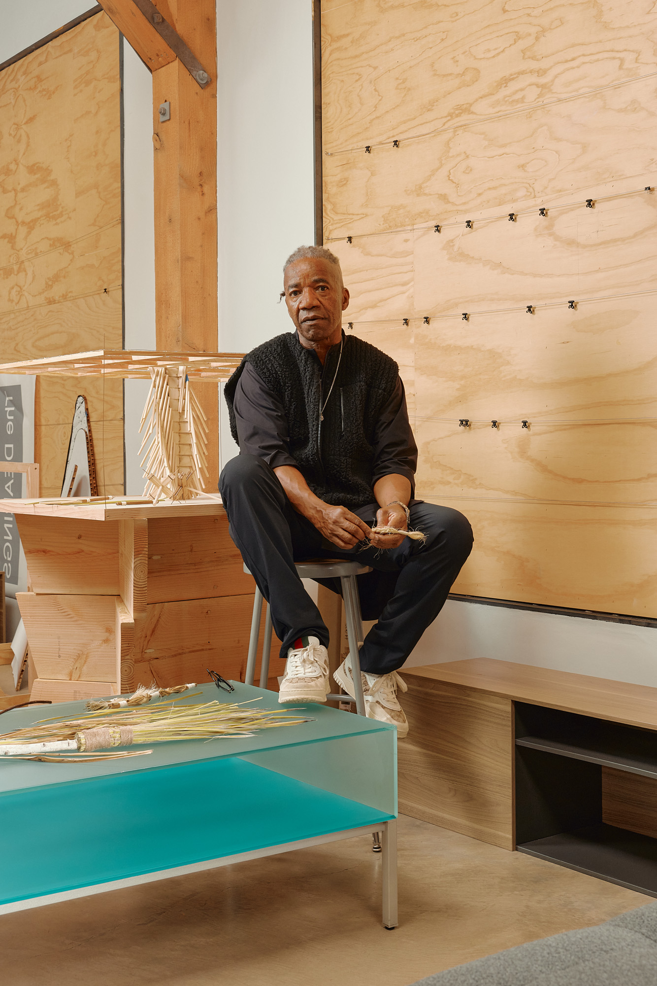 work and interior of office of landscape architect Walter Hood