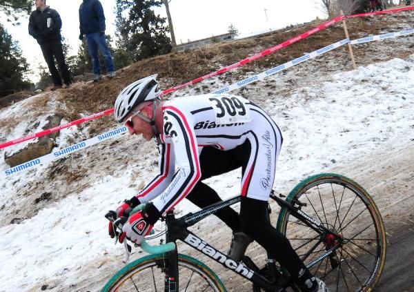 Murray Swanson (Peninsula Velo) on a steep descent