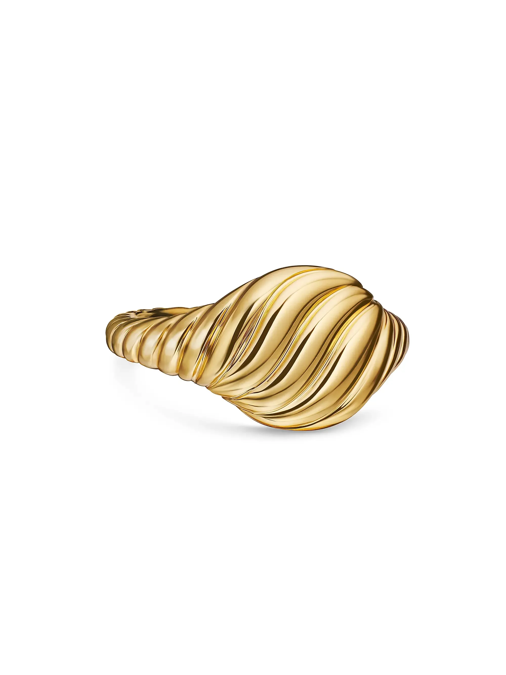 David Yurman, Sculpted Cable Pinky Ring in 18K Yellow Gold, 9.7mm