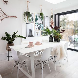 Bright light dining area in East london semi detached house