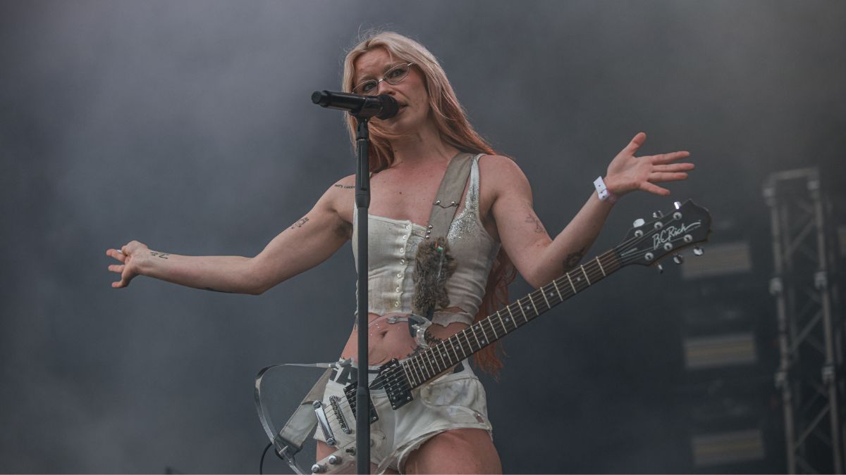 Rhian Teasdale of Wet Leg performing live in 2026