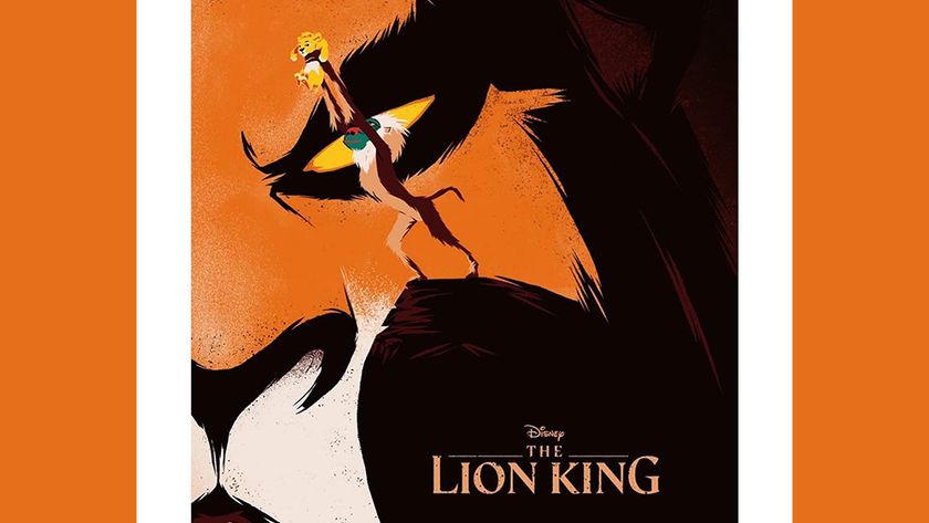 A Lion King poster concept featuring an optical illusion in which Rafiki&#039;s head forms Scar&#039;s eye