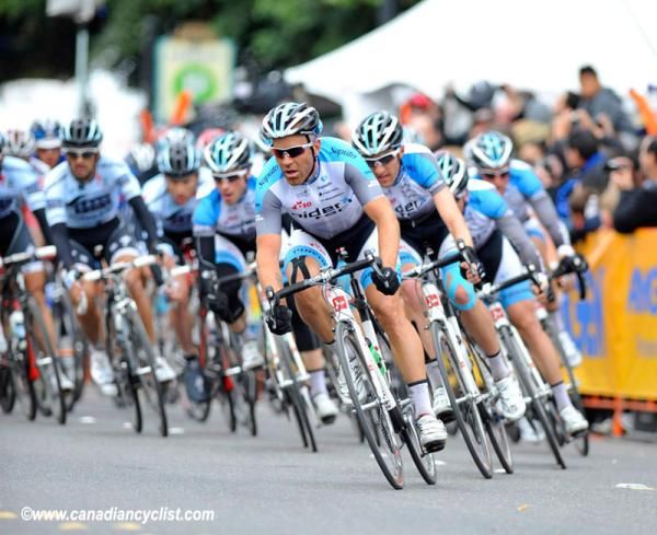 Team Spidertech powered by C10 puts on a show during the final laps of stage 3 (Amgen Tour of California)