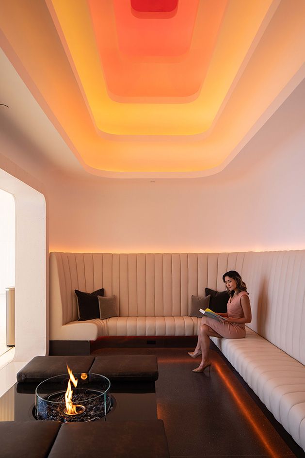 Morgan North lobby with lady reading book