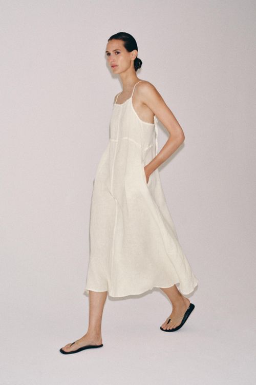 100% Linen Midi Dress