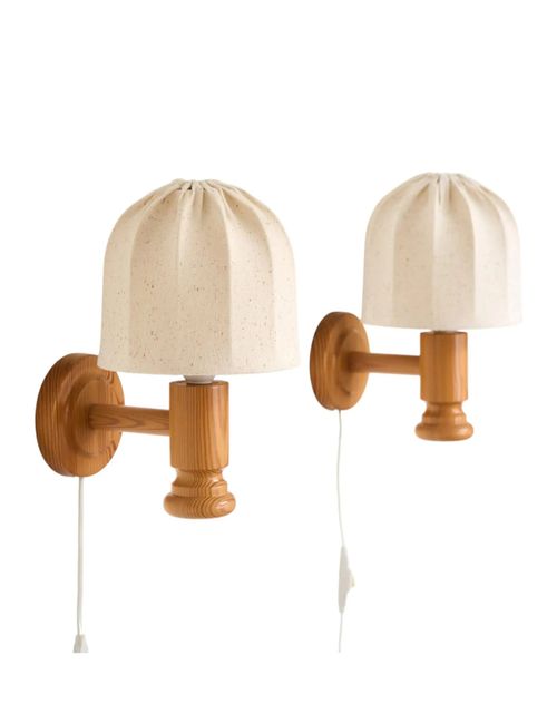 Swedish Pine Vintage Wall Lights, 1970s