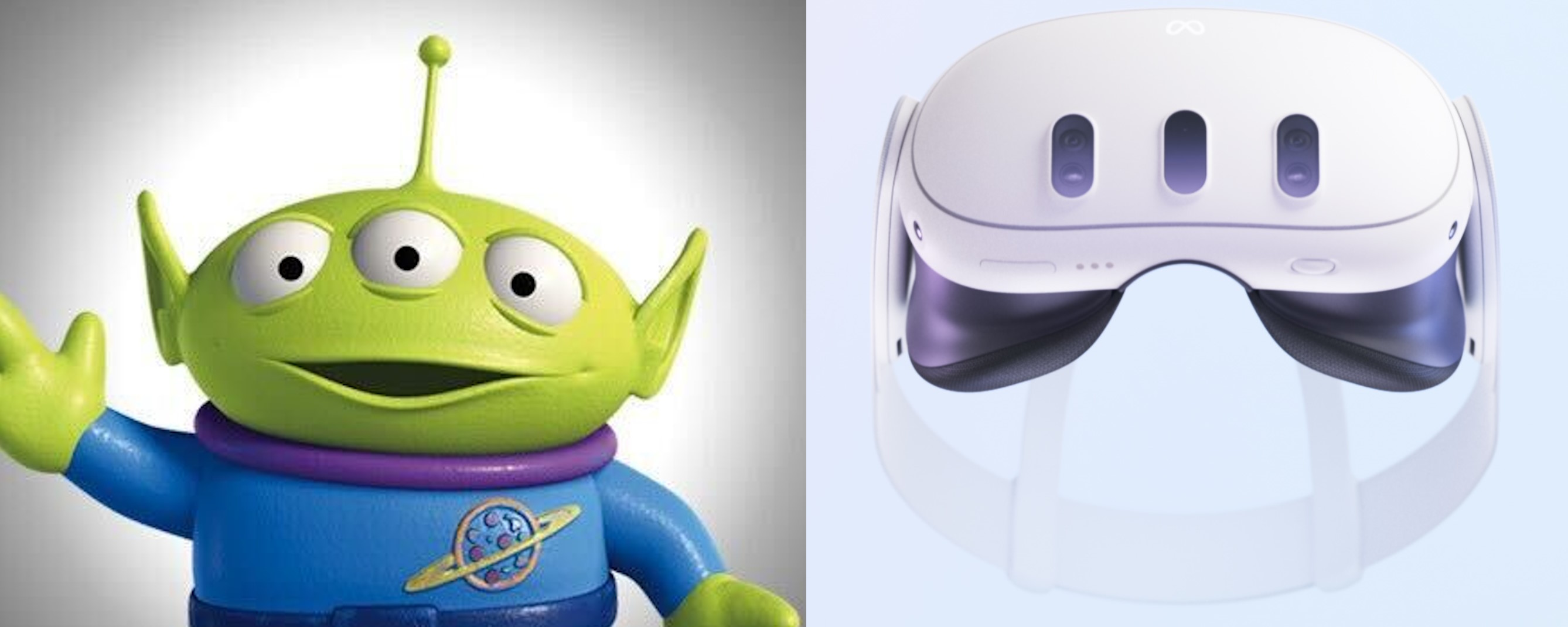 The Meta Quest 3 headset reminds us of the Toy Story alien