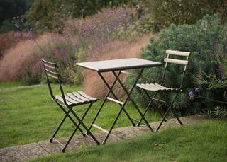 Rome folding bistro table and chair set in Bronze in chair