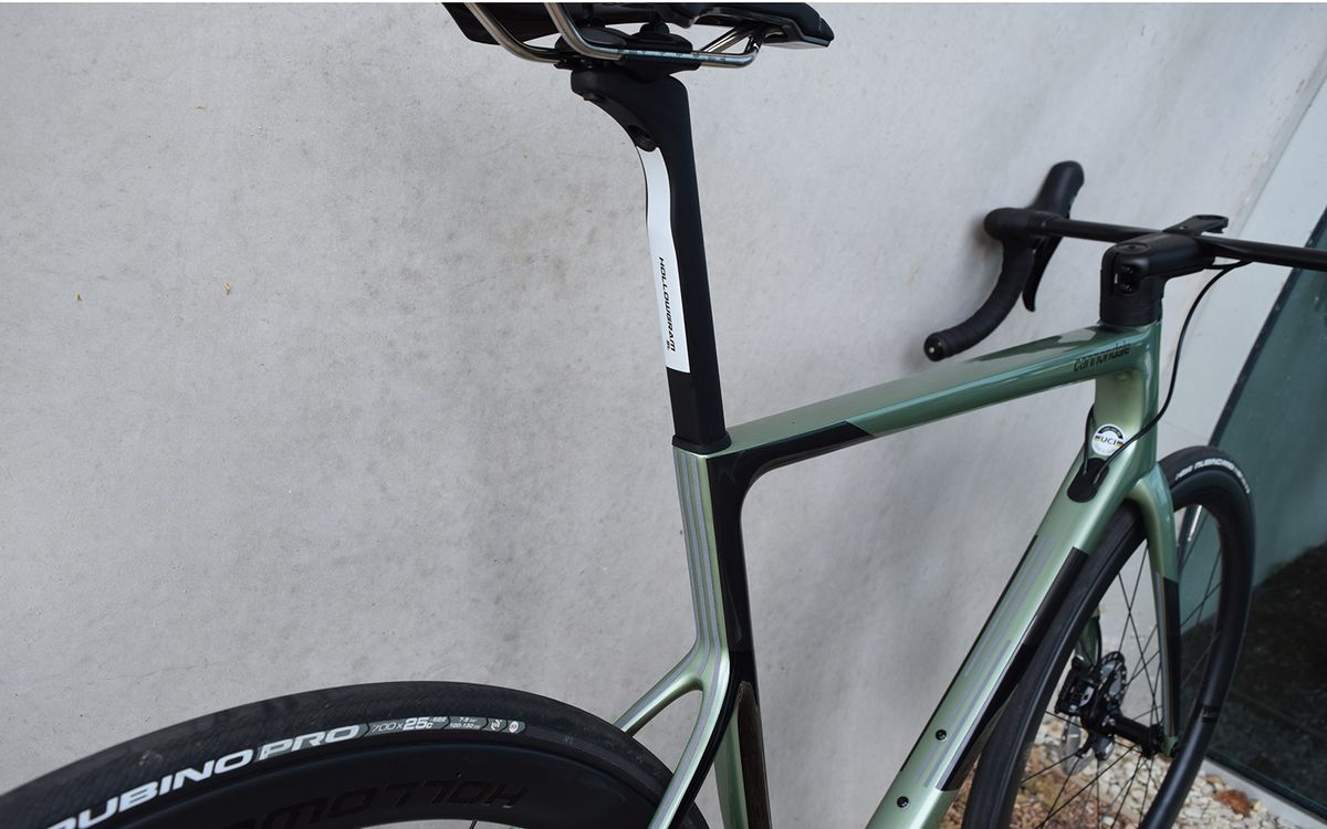 The new, lowered seat stays follows recent trends in range-topping road frames for improved compliance and aerodynamics