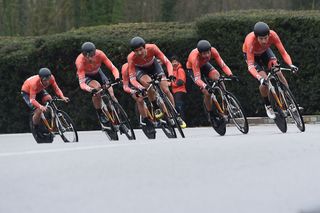 Rally Cycling finished eighth during the team time trial on day one of the tour of 'La Mediterraneenne'