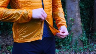 Albion Ultralight Insulated jacket detail showing the double zip