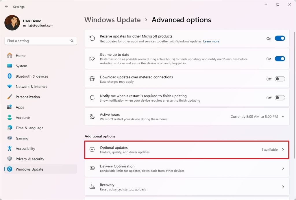 Optional updates