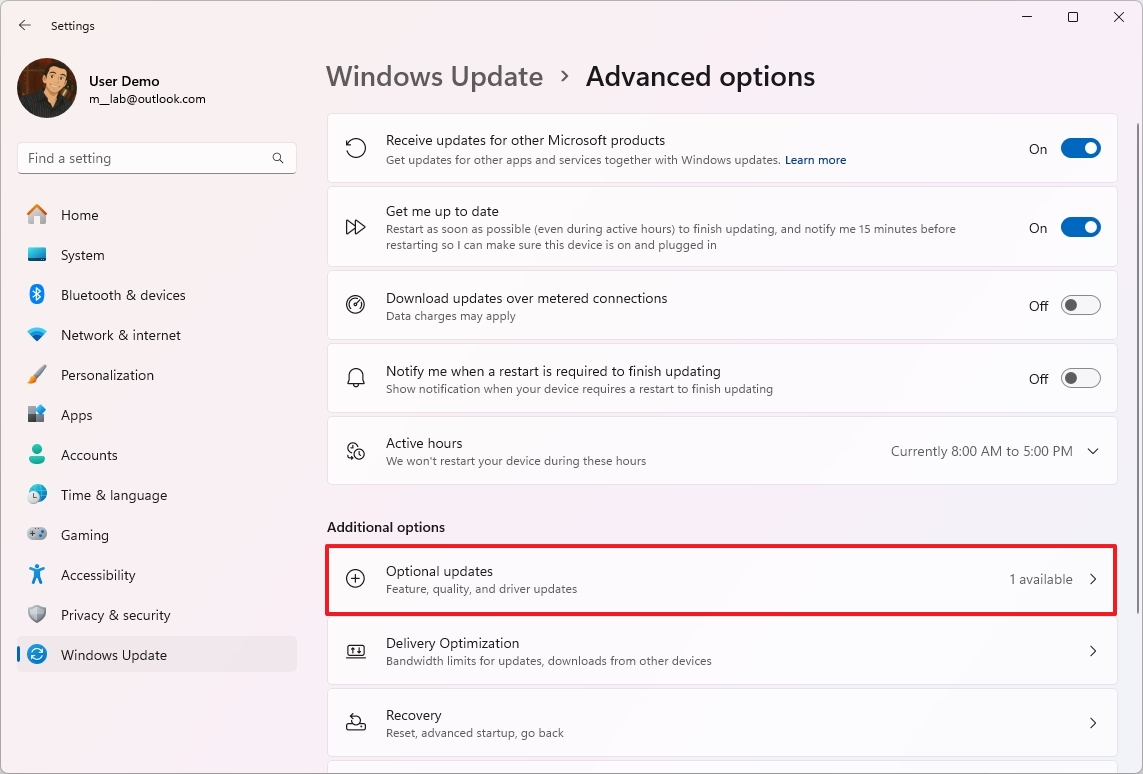 Optional updates