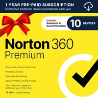 Norton 360 Premium antivirus software (12 months)