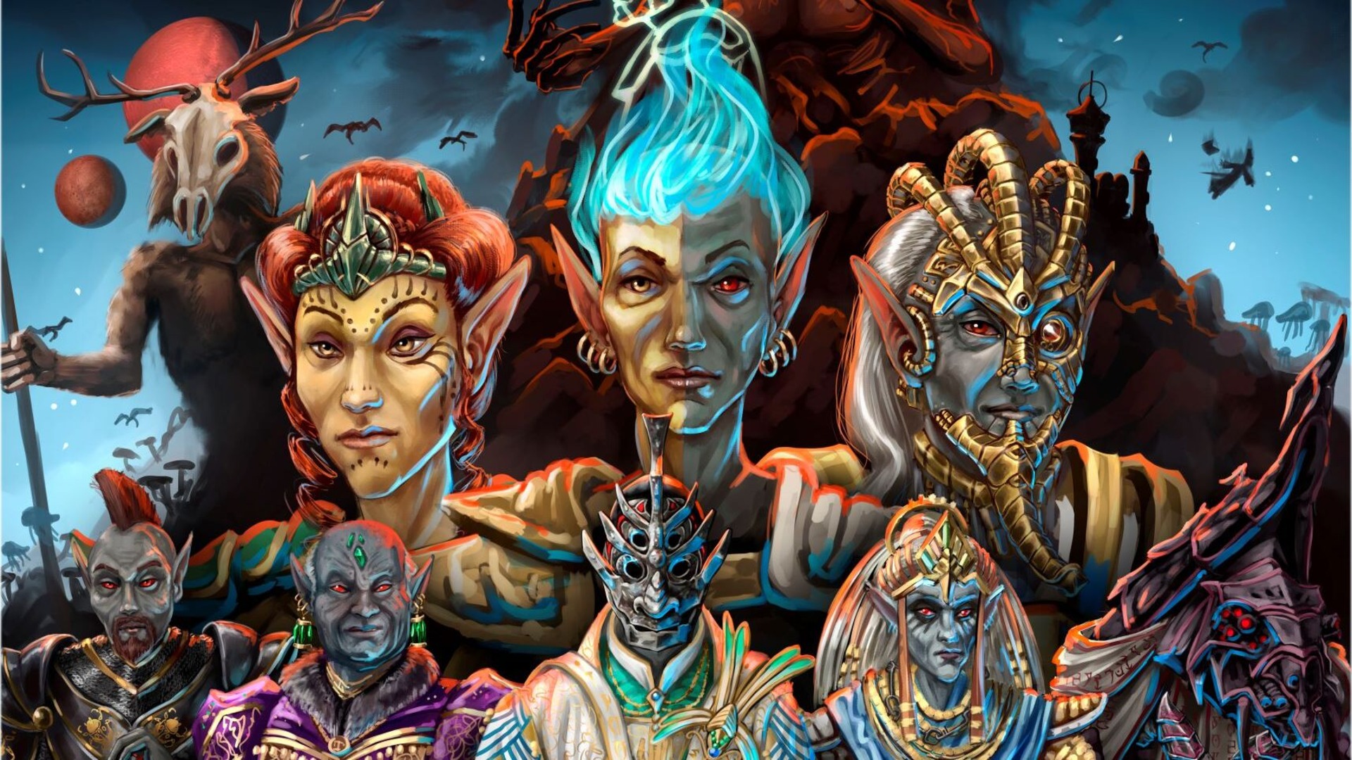 Tamriel Rebuilt poster art showing characters' faces