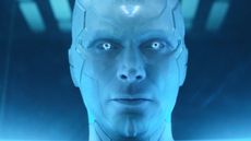 A close up shot of White Vision in Marvel's WandaVision TV series on Disney Plus