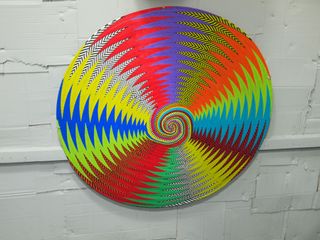 Colourful wheel on the wall