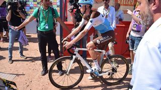 Romain Bardet rode the stage aboard a CHPT3 edition Factor O2 but the Frenchman's day was littered with mechanicals