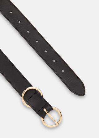 Black Double Ring Buckle Belt