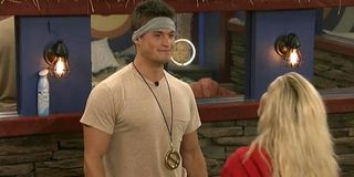 Big Brother 21 Jackson has Veto necklace talking to Kat CBS