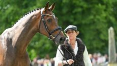 Caroline Powell and Greenacres Special Cavalier at the Bramham Horse Trials final trot-up 2026.