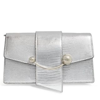 silver satchel evening bag