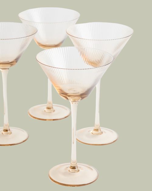 Fluted Cocktail Glasses, Set of 4