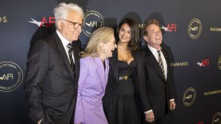 Los Angeles, CA - January 12: Steve Martin, Meryl Streep, Selena Gomez and Martin Short from "Only Murders in the Building," mingled during the 2023 American Film Institute Awards, at Four Seasons Hotel , in Los Angeles, CA, Friday, Jan. 12, 2024.