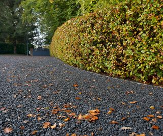 sloping gravel driveway