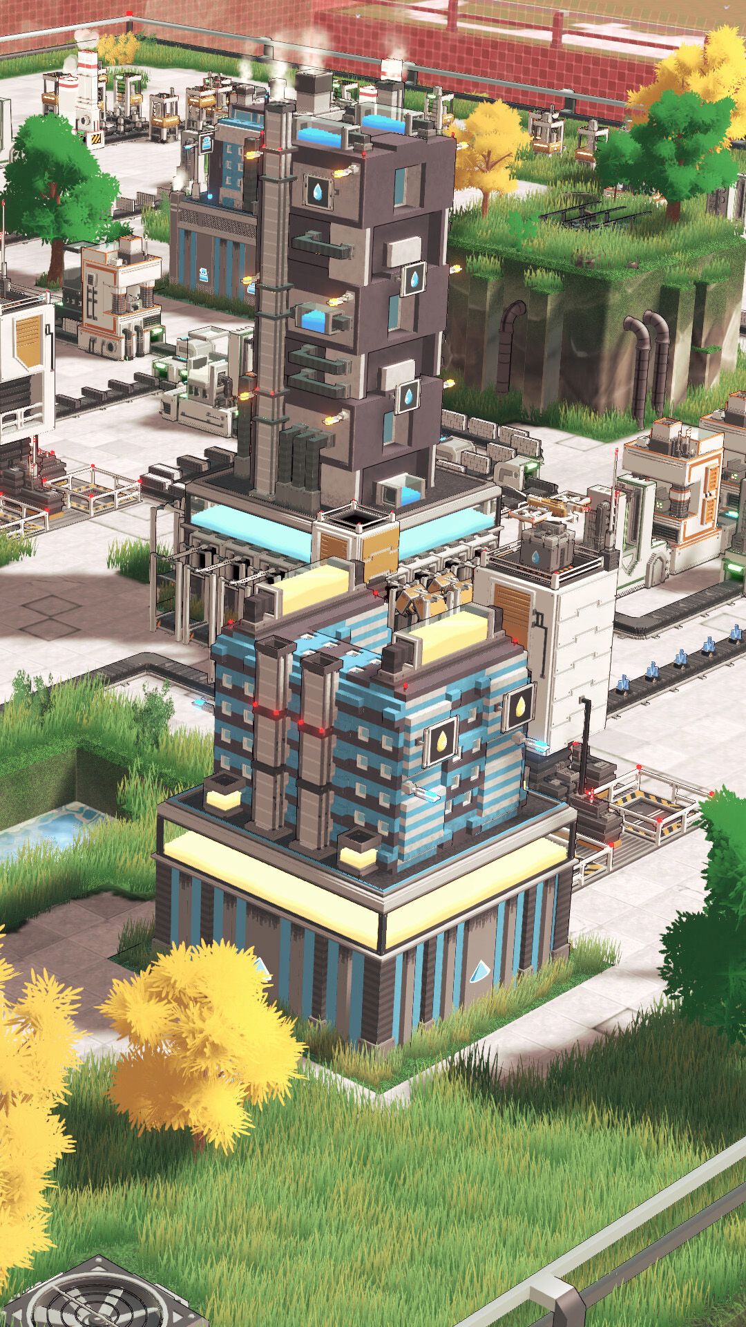 Several parts of a running factory in Modulus