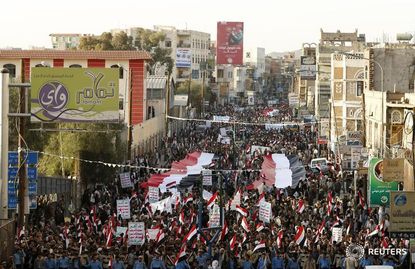 Thousands marched in this protest in Yemen.