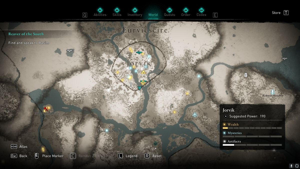 AC valhalla jorvik treasure hoard map location