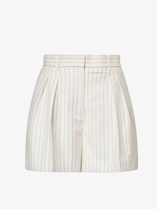Rebecca Vallance, High-rise striped-pattern stretch-woven shorts
