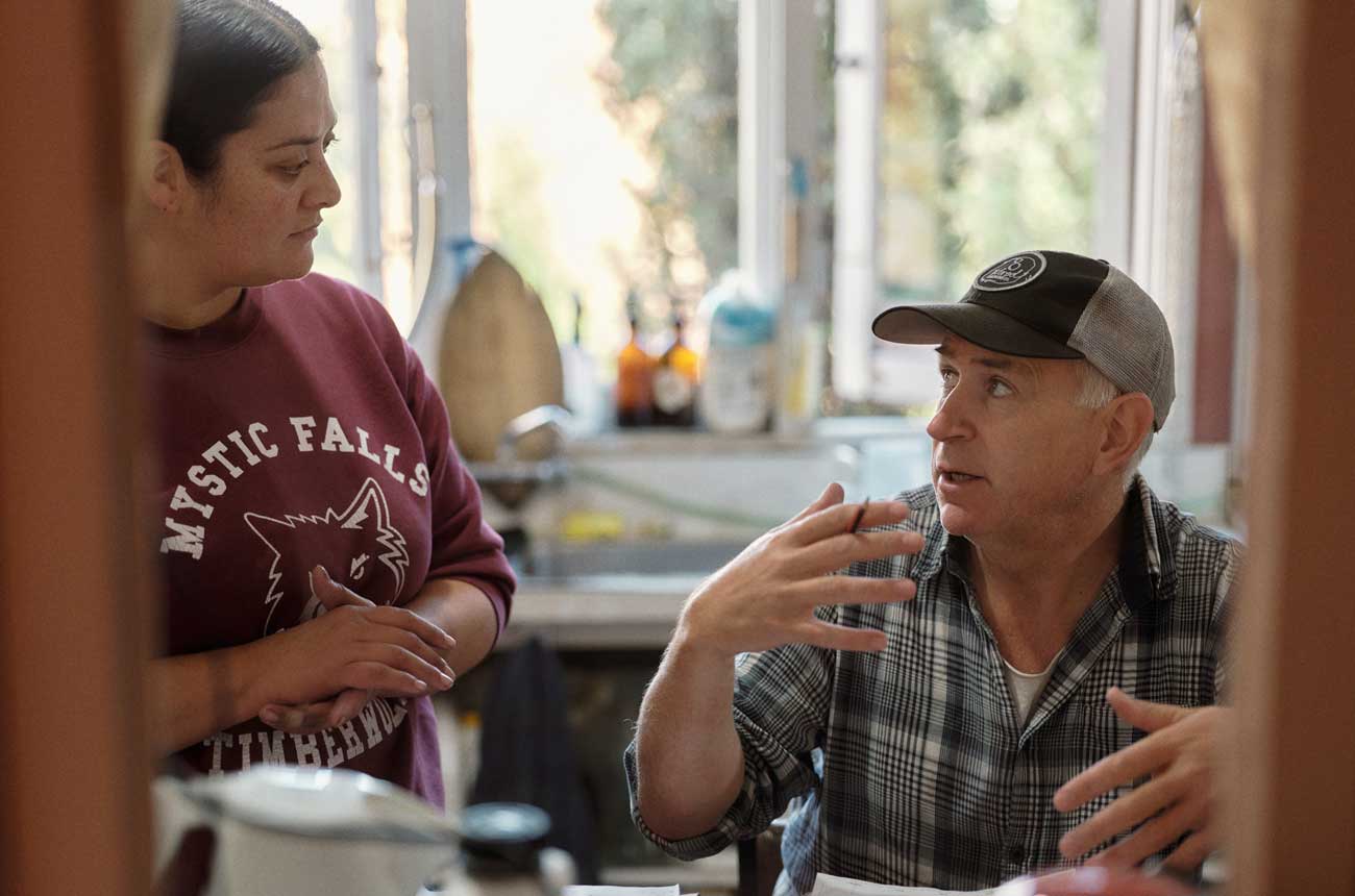 Nick Mills with Kelly Thomas, Rippon's assistant winemaker and 2025 Burgundy-Central Otago Exchange stagiaire