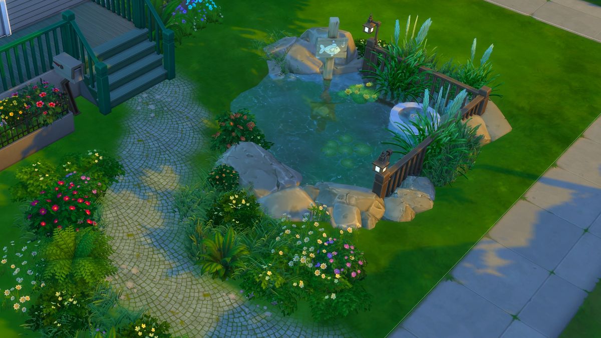 A well-crafted pond in The Sims 4