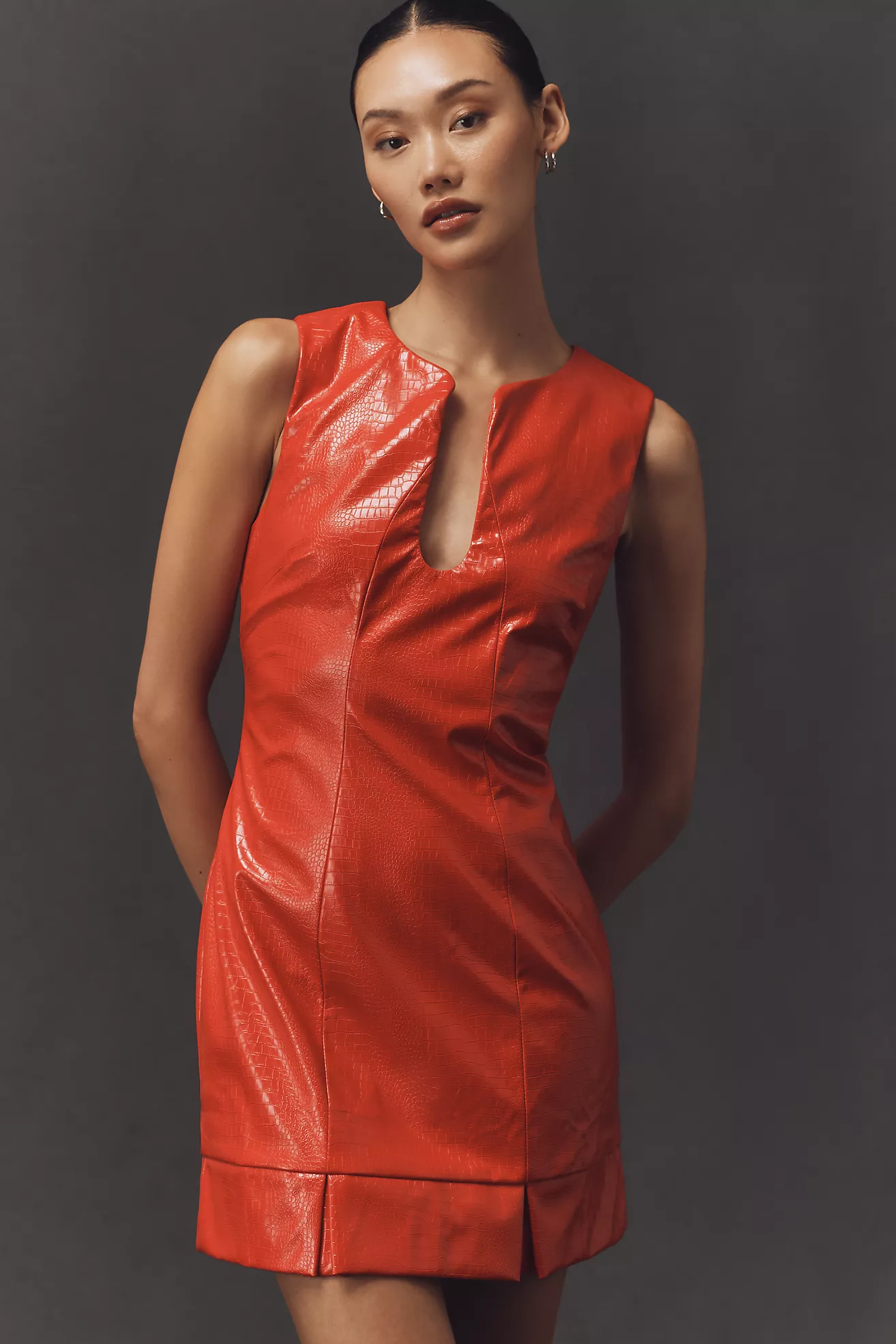 Siempre X Anthropologie Sleeveless Faux Leather Mini Dress