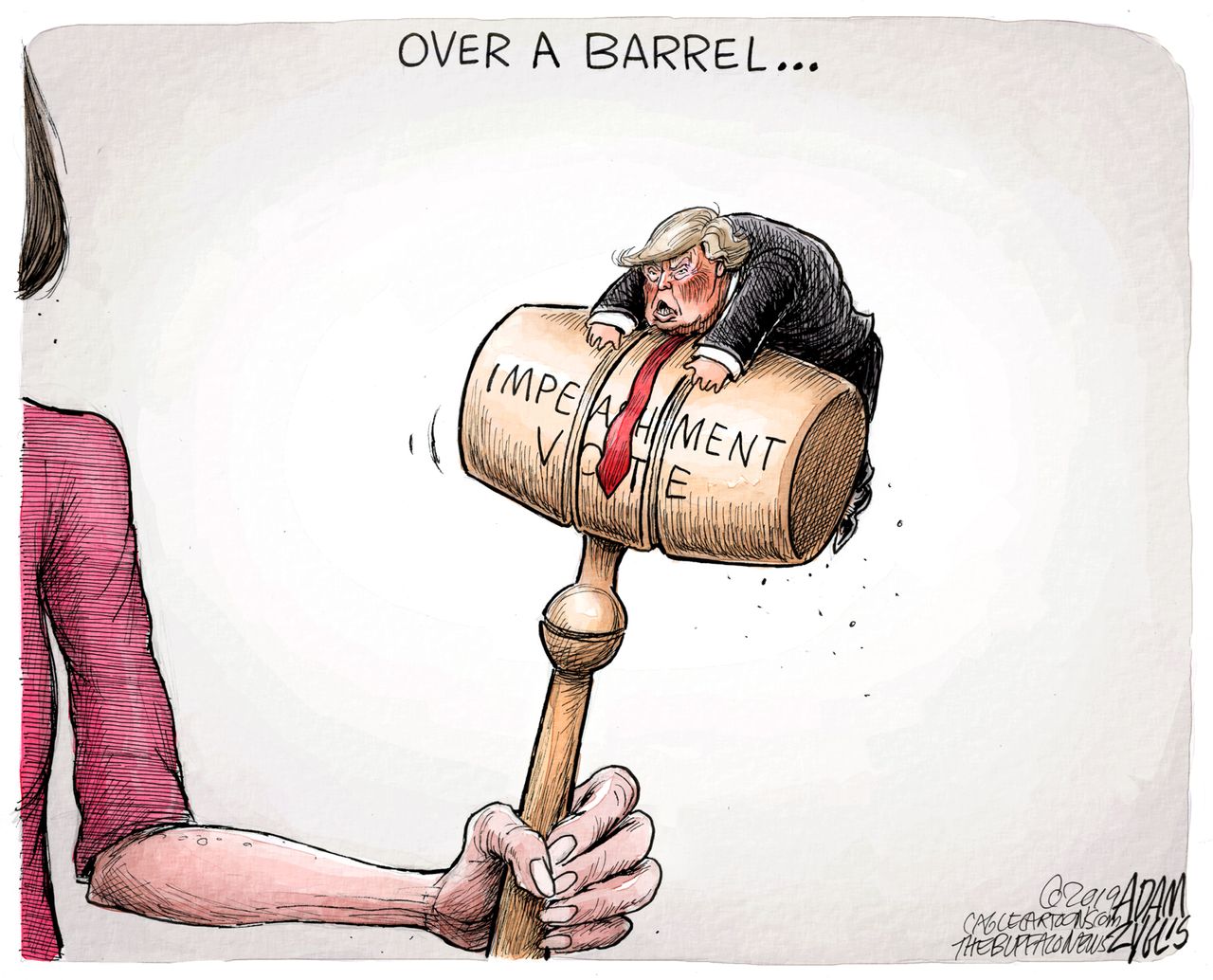 Political Cartoon U.S. Pelosi&amp;#039;s Gavel Impeachment Vote