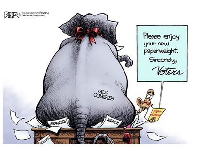 Obama cartoon GOP congress voters message