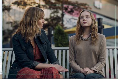 Devil in Ohio cast members Emily Deschanel as Suzanne Mathis and Madeleine Arthur as Mae Dodd in a still from the show