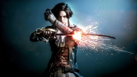 Lies of P key art showing protagonist P holding a sword