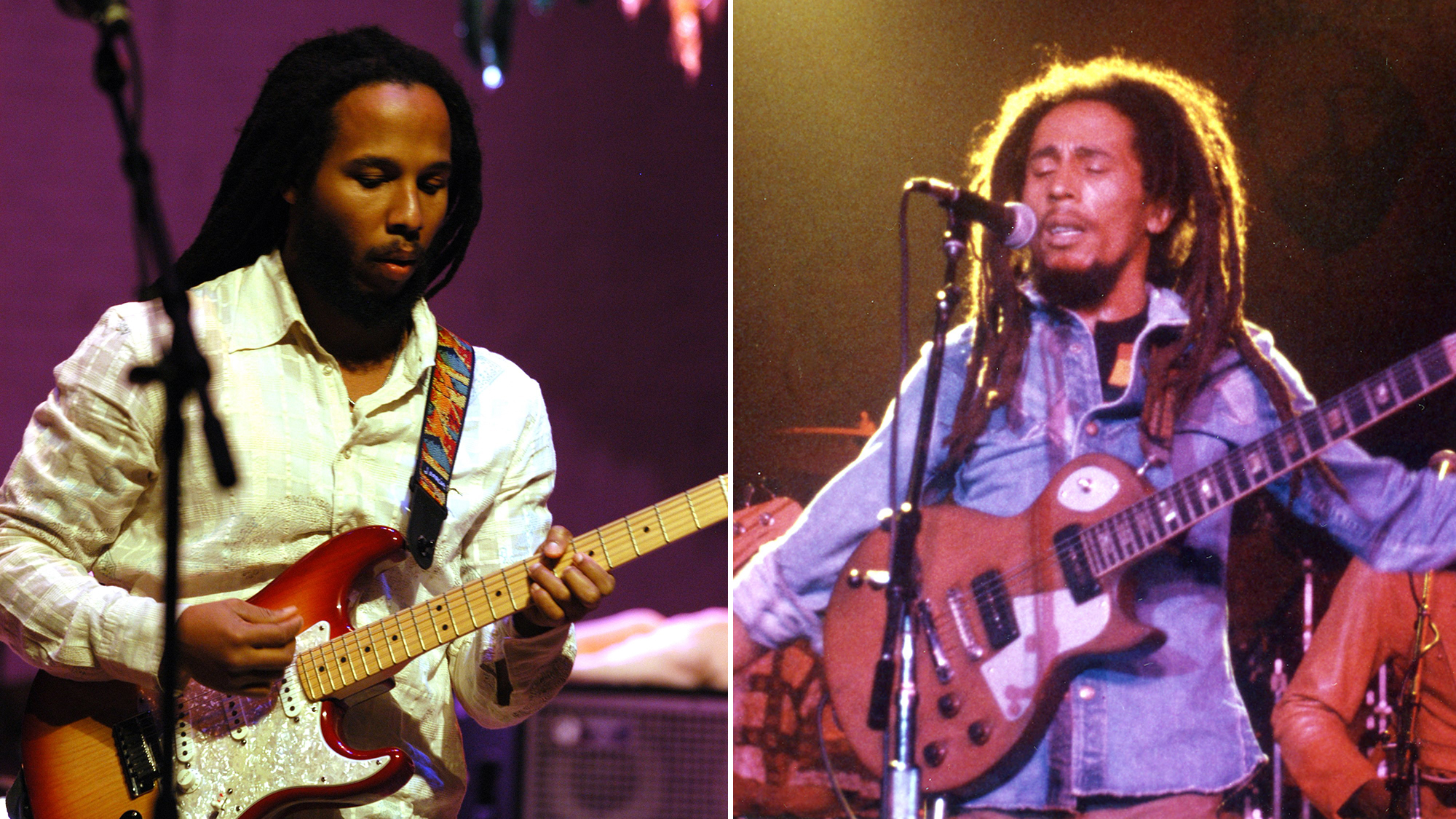 Ziggy Marley and Bob Marley