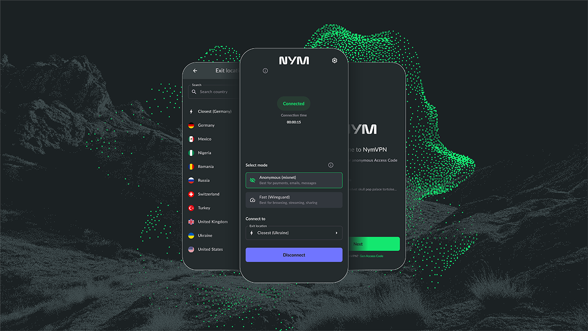 NymVPN app on mobile – promo image